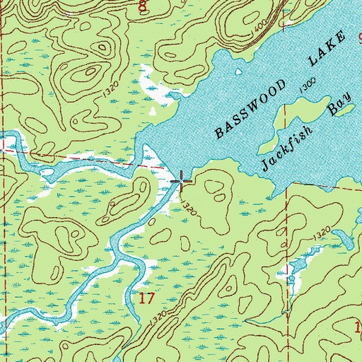 Topographic Map of Spawn Creek, MN