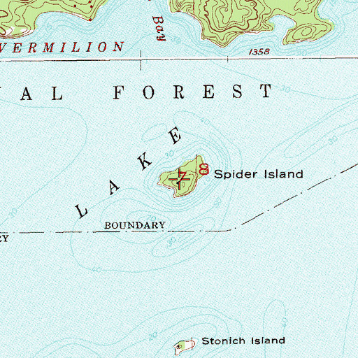 Topographic Map of Spider Island, MN
