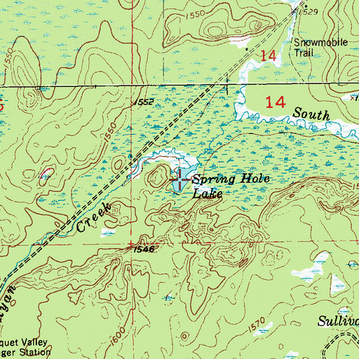 Topographic Map of Spring Hole Lake, MN