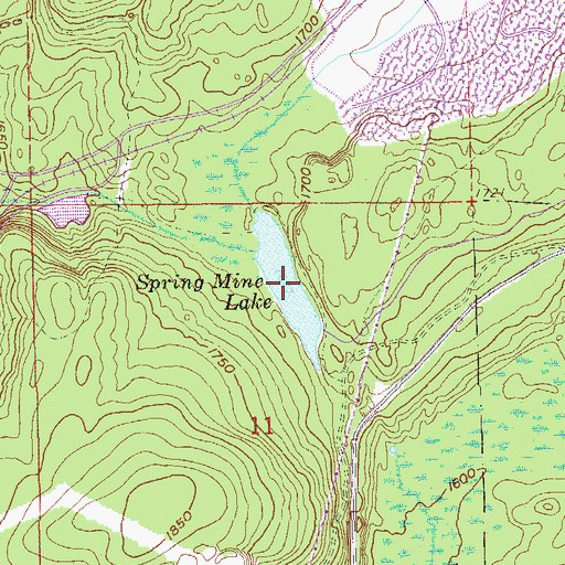 Topographic Map of Spring Mine Lake, MN