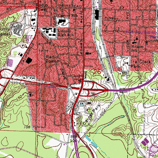 Topographic Map of Greater Saint Paul Baptist Church, AR