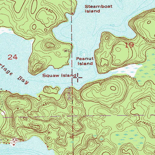Topographic Map of Equay Island, MN