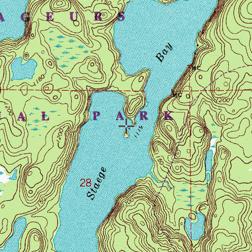 Topographic Map of Staege Bay, MN