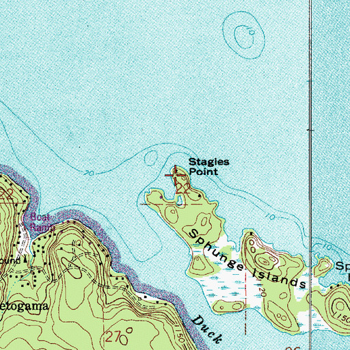 Topographic Map of Stagies Point, MN