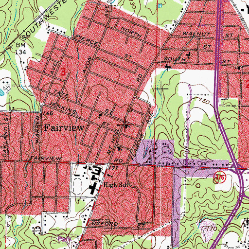 Topographic Map of Immanuel Baptist Church, AR