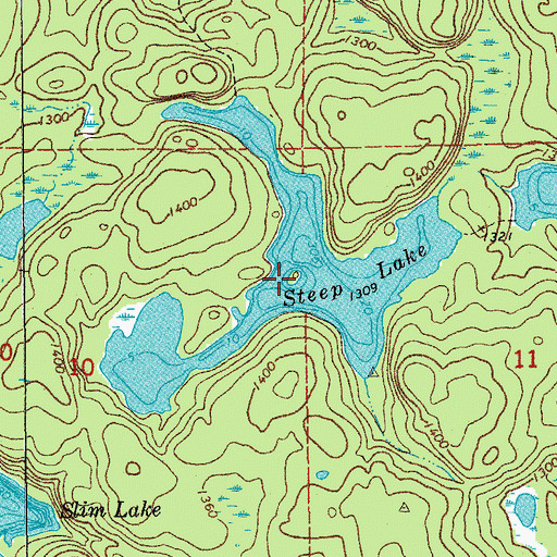 Topographic Map of Steep Lake, MN