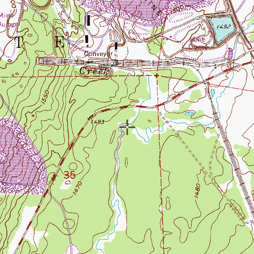 Topographic Map of Stephens Creek, MN