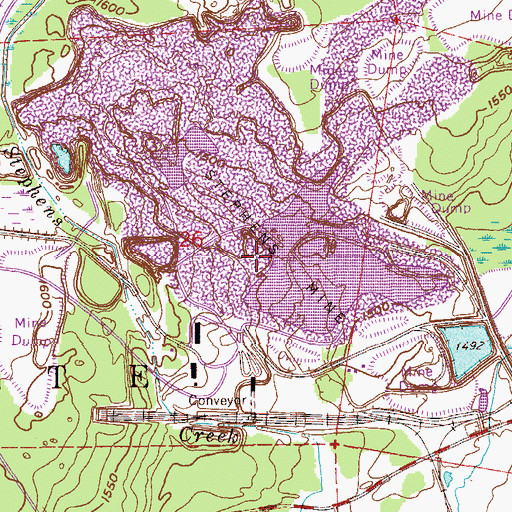 Topographic Map of Stephens Mine, MN