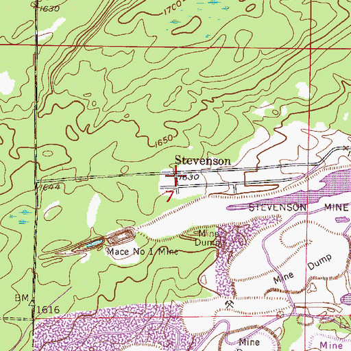 Topographic Map of Stevenson, MN