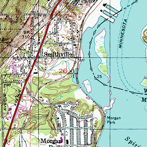 Topographic Map of Stewart Creek, MN