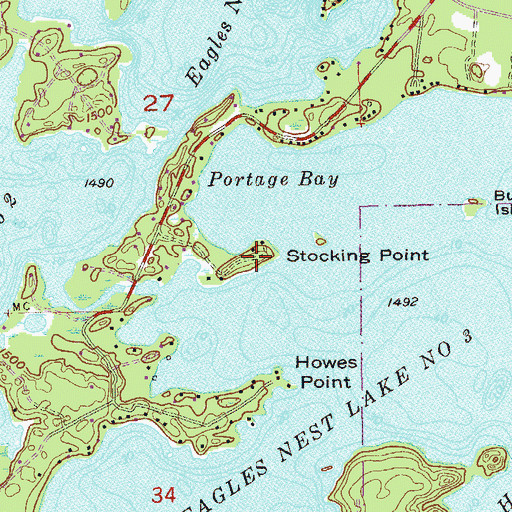 Topographic Map of Stocking Point, MN