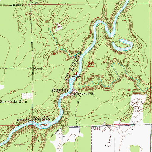 Topographic Map of Stony Creek, MN