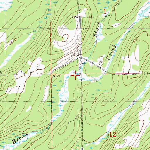 Topographic Map of Store Creek, MN