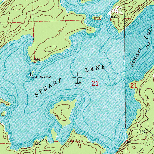 Topographic Map of Stuart Lake, MN