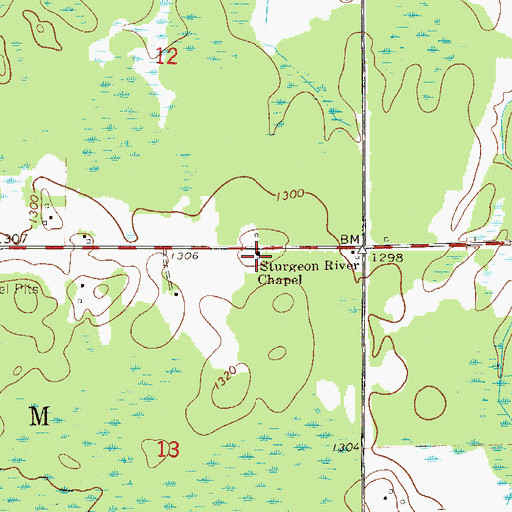Topographic Map of Sturgeon River Chapel, MN