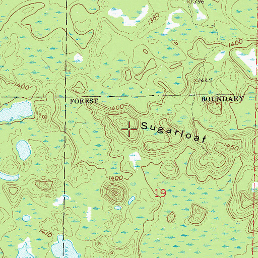 Topographic Map of Sugarloaf, MN