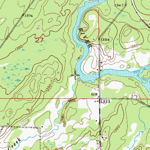 Topographic Map of Sullivan Creek, MN