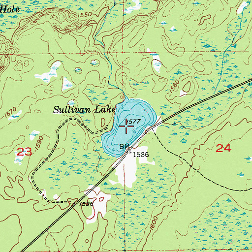 Topographic Map of Sullivan Lake, MN