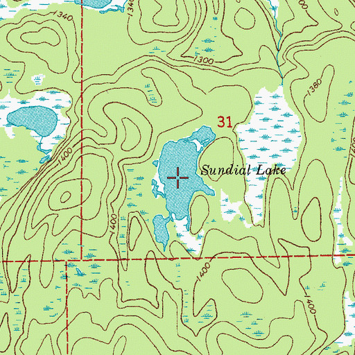Topographic Map of Sundial Lake, MN