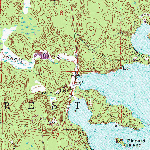 Topographic Map of Sunset Creek, MN