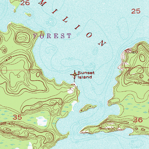 Topographic Map of Sunset Island, MN