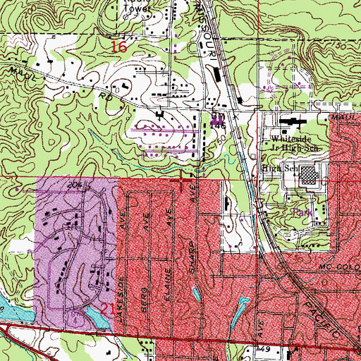 Topographic Map of Saint Mark United Methodist Church, AR