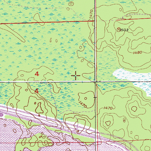 Topographic Map of Superior State Game Refuge, MN