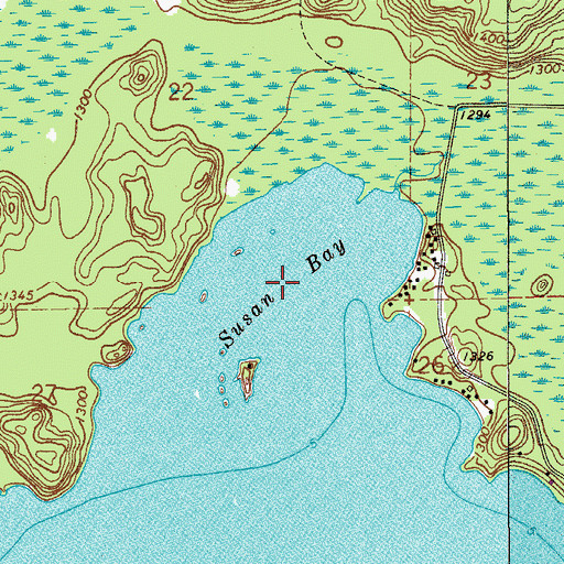 Topographic Map of Susan Bay, MN