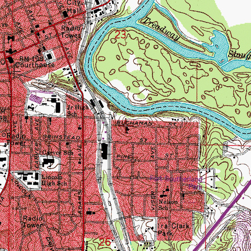 Topographic Map of Shiloh Baptist Church, AR