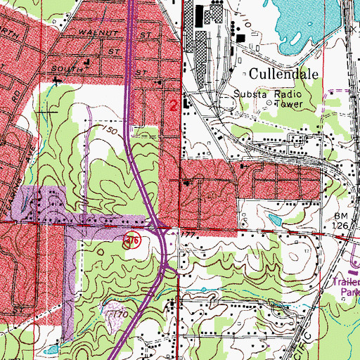 Topographic Map of Temple Baptist Church, AR