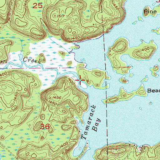 Topographic Map of Tamarack Creek, MN