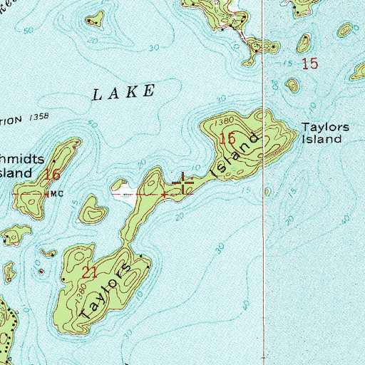 Topographic Map of Taylors Island, MN