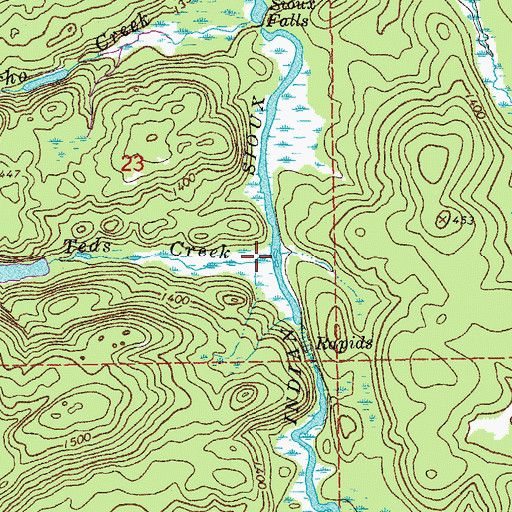 Topographic Map of Teds Creek, MN