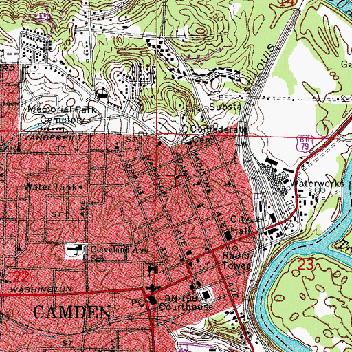 Topographic Map of Temple Christian Methodist Episcopal Church, AR