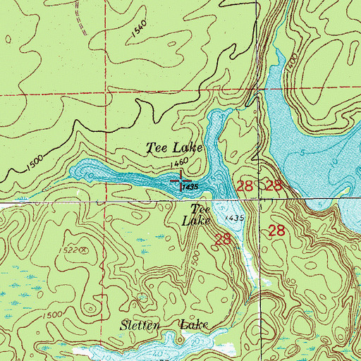 Topographic Map of Tee Lake, MN