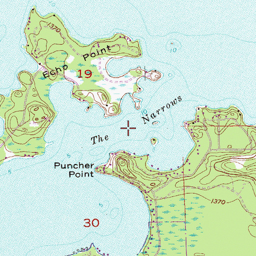 Topographic Map of The Narrows, MN