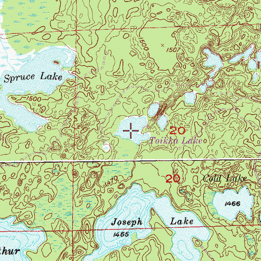 Topographic Map of Toikka Lake, MN