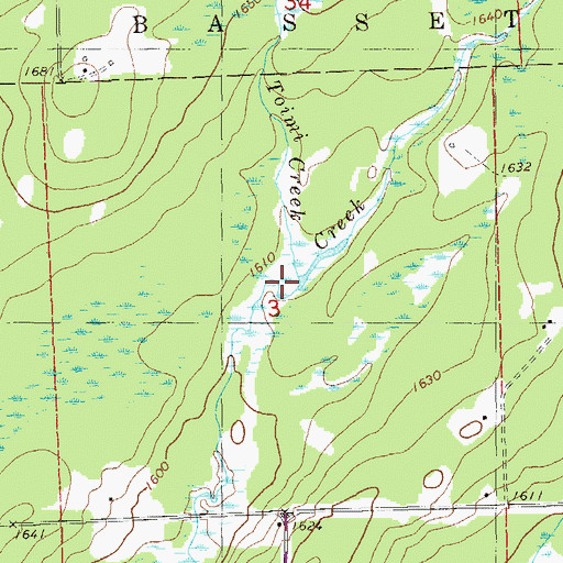 Topographic Map of Toimi Creek, MN