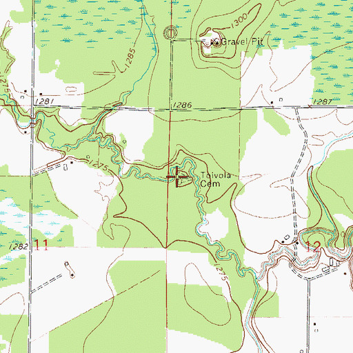 Topographic Map of Toivola Cemetery, MN