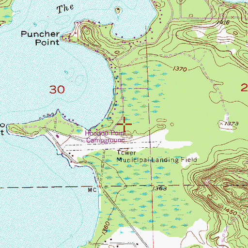 Topographic Map of Tower Park, MN