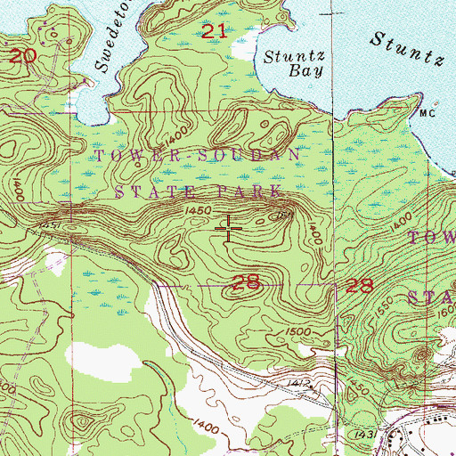 Topographic Map of Soudan Underground Mine State Park, MN