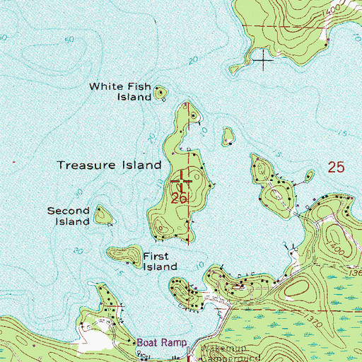 Topographic Map of Treasure Island, MN