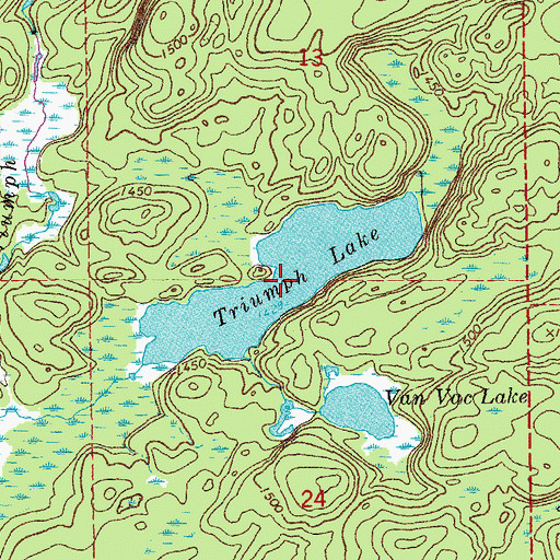 Topographic Map of Triumph Lake, MN