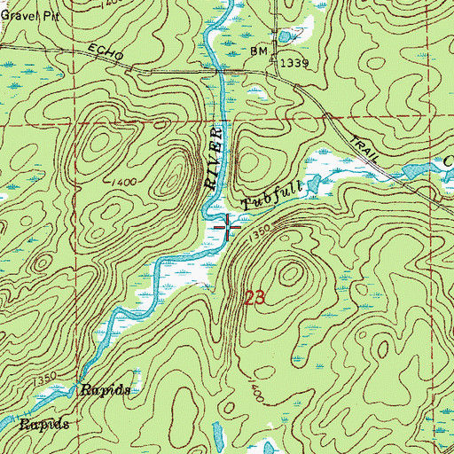 Topographic Map of Tubfull Creek, MN