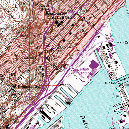Topographic Map of Union Depot, MN