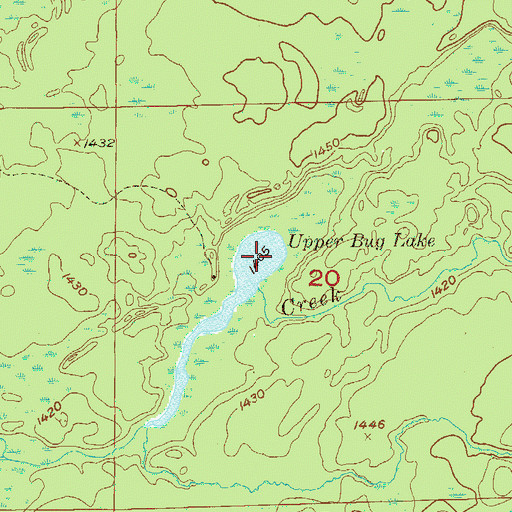 Topographic Map of Upper Bug Lake, MN
