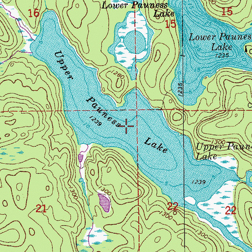 Topographic Map of Upper Pauness Lake, MN