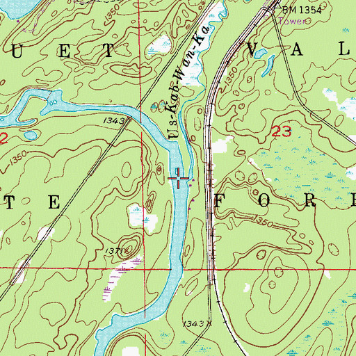 Topographic Map of Us-Kab-Wan-Ka River, MN