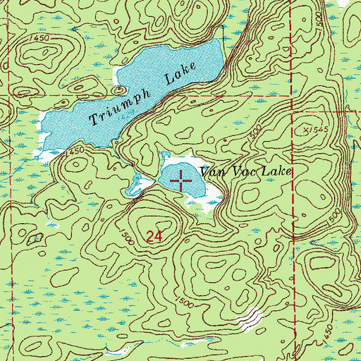 Topographic Map of Van Vac Lake, MN