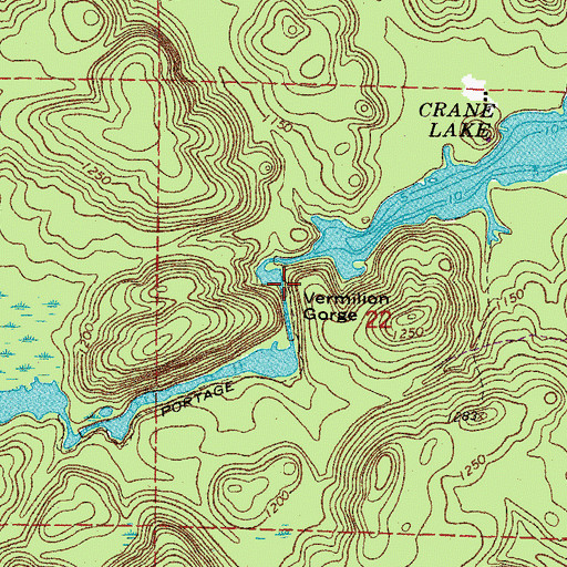 Topographic Map of Vermilion Gorge, MN
